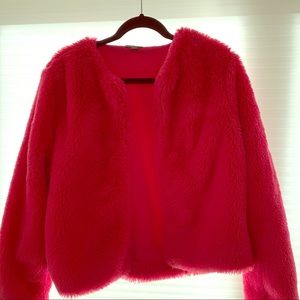 Wild Fable hot pink fur coat